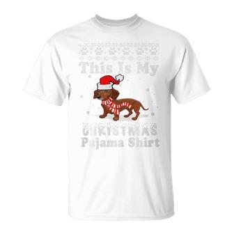 Dachshund Dog Xmas Sweater This Is My Christmas Pajama Tri-Blend T-Shirt - Thegiftio UK