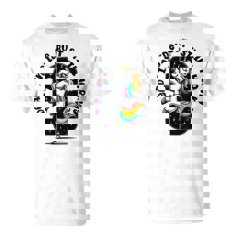 Dead Inside But Still Horny Unicorn Lover Rainbow T-Shirt | Mazezy