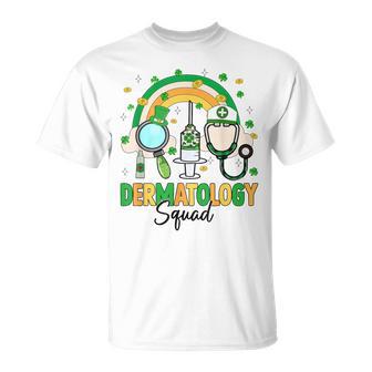 Dermatology Squad Dermatologist Rainbow St Patrick's Day T-Shirt | Mazezy