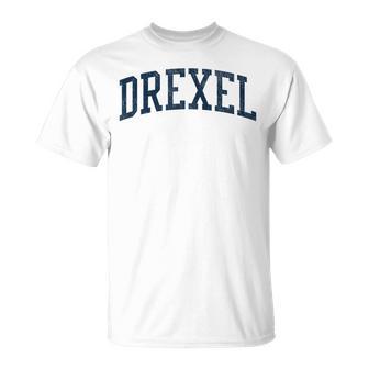 Drexel Nc Vintage Athletic Sports Jsn2 Navy Print T-Shirt - Thegiftio