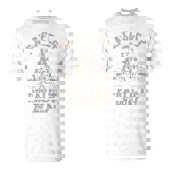 Eat Sleep Pray Repeat Jesus Lifting Christian Workout Gym T-Shirt | Mazezy