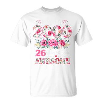 En La Parte Trasera Floral Marzo 2000 26 Años 26 Años Camiseta unisex - Regaloses