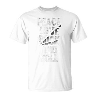 Enjoyintage Peace Love ロックンロールtシャツ ロックンロール Tシャツ - Kawaiitshirt