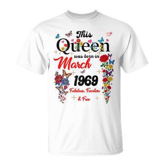 Esta Reina Nació En Marzo De 1969 Niñas Es Cumpleaños Camiseta unisex - Regaloses