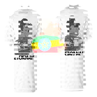 Ethiopia Flag Day Ethiopian Dad Father Boy Son Fathers Day T-Shirt | Mazezy