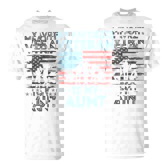 My Favorite Veteran Is My Aunt American Flag Veterans Day T-Shirt | Mazezy