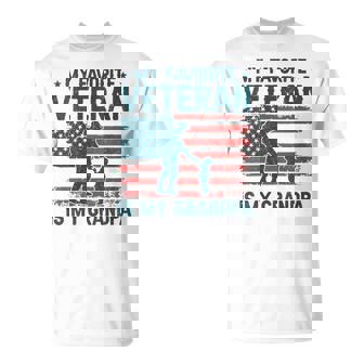My Favorite Veteran Is My Grandpa Veterans Day Military Papa T-Shirt - Monsterry