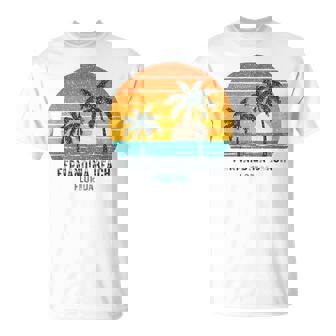 Fernandina Beach Florida Retro Vintage Souvenir Vacation Sun T-Shirt | Mazezy