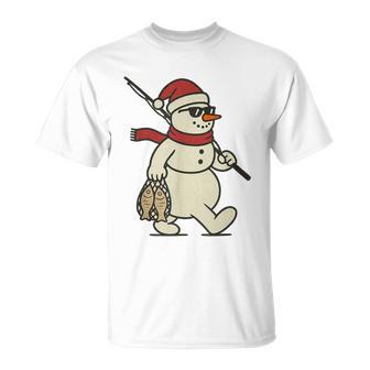 Fishing Christmas Vintage Merry Fishmas Santa Xmas T-Shirt - Thegiftio UK