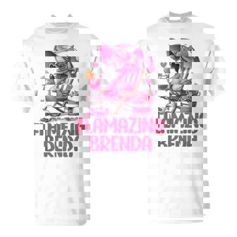 Flamazing Brenda Pink Flamingo Tropical Beach Scene Women's T-Shirt - Thegiftio