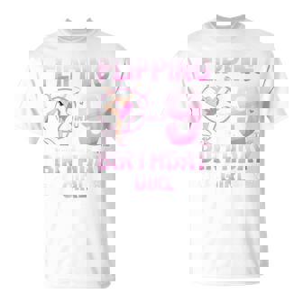 Flipping Into 9 The Birthday Girl Gymnast 9Th Birthday T-Shirt - Thegiftio