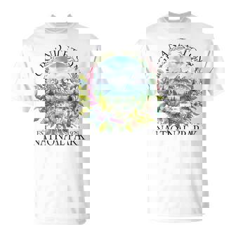 Floral Grand Teton National Park Hiking Camping Outdoor T-Shirt - Thegiftio