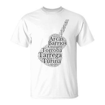 Forme De Guitare Classique Pour Guitariste Classique T-Shirt - Cadeauxyz