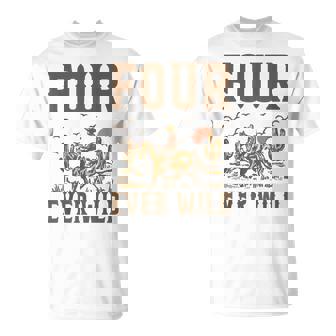 Four Ever Wild 4 Years Old Cowboy It's My 4Th Birthday Boy T-Shirt | Seseable FR