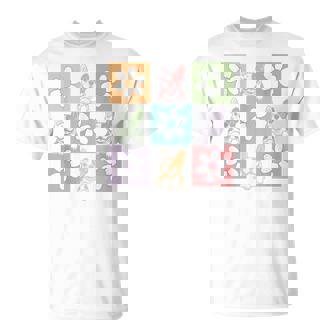 French Bulldog Pop Art Flower Grid Daisy Boho Frenchie Mom T-Shirt | Mazezy