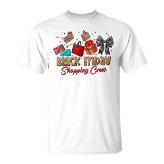 Friday Shopping Crew Coquette Bow Leopard Christmas Black T-Shirt - Thegiftio UK