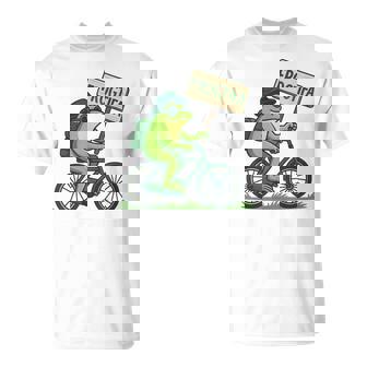 Frog On Bike Resist Portland Frogtifa Protest Women T-Shirt | Seseable CA