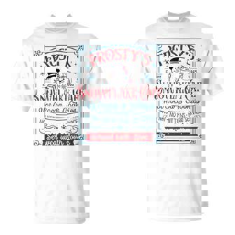 Frosty's Snowflake Cafe With Hot Cocoa And Cookies Christmas T-Shirt - Monsterry