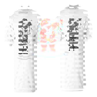 Family Xmas Dabbing Santa Christmas Lights Snow T-Shirt | Seseable CA