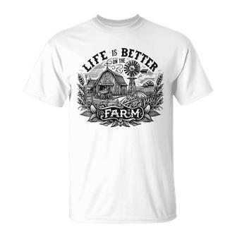 Farming Life Is Better On The Farm Farm Lover T-Shirt - Thegiftio UK