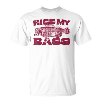 Kiss My-Bass Fishing Lover Bass Fisher Mens T-Shirt | Mazezy