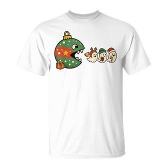 Ornament Eating Holiday Ghosts Gamers Christmas T-Shirt - Thegiftio UK