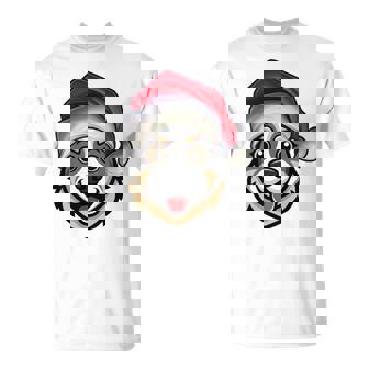 Santa Hat Xmas Pajamas Australian Cattle Dog Christmas T-Shirt | Mazezy