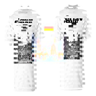 Germany Trip Souvenir Christmas Market Lover German Flag T-Shirt | Mazezy