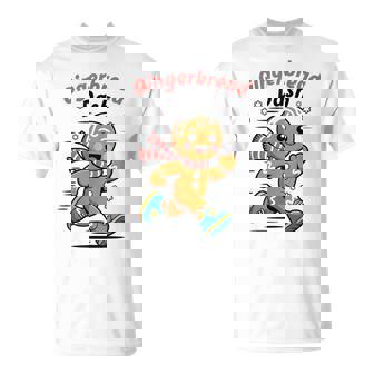 Gingerbread Dash Running Christmas Runner T-Shirt | Mazezy