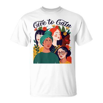 Give To Gain International Women's Day 2026 Flowers Women T-Shirt - Thegiftio UK