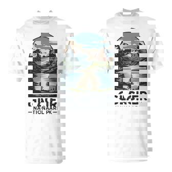 Glacier National Park Retro Outdoor Camping US National Park T-Shirt | Mazezy