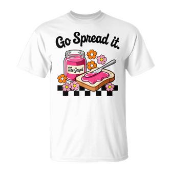 Go Spread It Floral Jam Christian Faith-Based Religious T-Shirt - Thegiftio UK