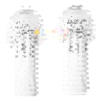 God Says I Am Floral Bible Verse Wildflower Retro Christian T-Shirt - Monsterry