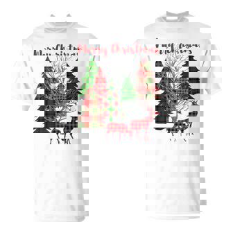 Great Merry Christmas Graphics Trees Deer Winter Scene T-Shirt | Mazezy