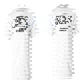 Greece NY J05 Vintage Athletic Blue T-Shirt | Mazezy