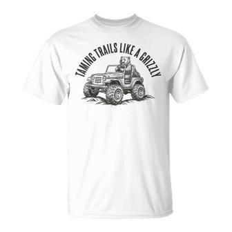 Grizzly Bear Driving 4x4 Tee Off-Road Trail Adventure Nature T-Shirt | Mazezy
