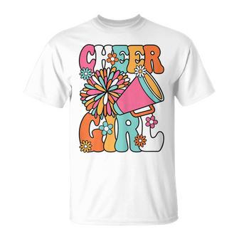 Groovy Cheer Girl Cheerleader Cute Cheerleading Women T-Shirt | Mazezy