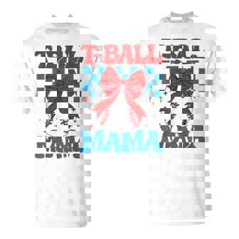 Groovy Tball Mom Softball T-Ball Mama Checkered T-Shirt | Seseable CA