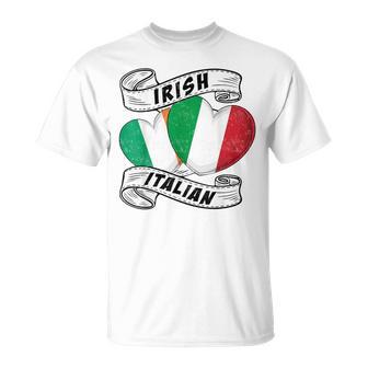 Half Irish Half Italian Ireland Italy Flag St Patrick's Day T-Shirt | Mazezy