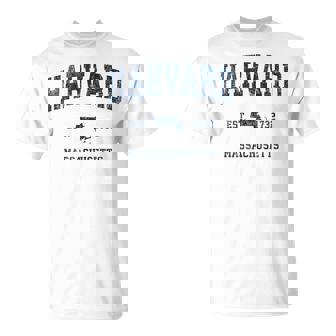 Harvard マサチューセッツ州 ヴィンテージ スポーツ デザイン ネイビー プリント Tシャツ - Kawaiitshirt