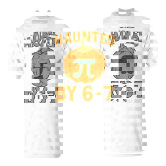 Haunted By 67 Pumpkin Pie Pi Math Teacher Halloween Costume T-Shirt - Thegiftio