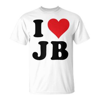 I Heart Jb Initials I Love JB First And Last Name J B T-Shirt - Seseable