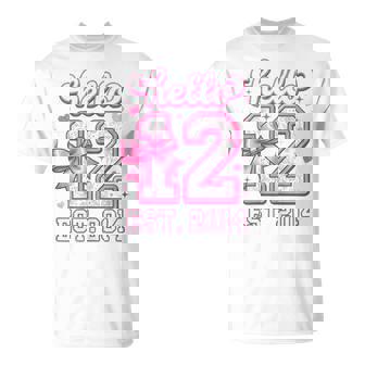 Hello Twelve Est 2014 12Th Birthday Coquette 12 Year Girl T-Shirt | Seseable FR