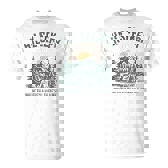 Hill Seeker Hiker Climber Trail Runner Wilderness Pun Hiking T-Shirt | Mazezy