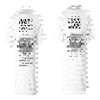 Hong Kong City Lights Urban Night Reflection T-Shirt | Mazezy