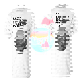 Hong Kong Travel Art Skyline Asia Souvenir Tank Top T-Shirt | Mazezy