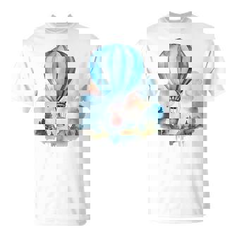 Hot Air Balloon Ride Festival Watercolor Sky Is Your Limit T-Shirt | Mazezy