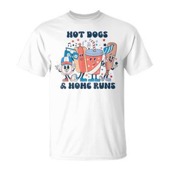 Hot Dogs And Home Runs Hot Dog Baseball Touchdown T-Shirt - Thegiftio UK