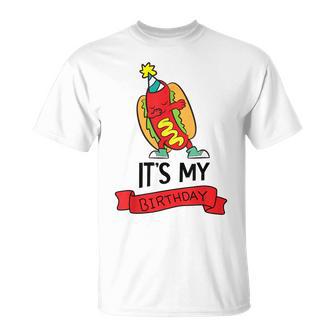 Hotdog-Themed Birthday Party Its My Birthday T-Shirt - Thegiftio UK