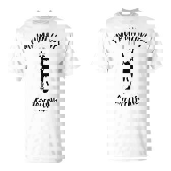 My Human Loves Rappelling Cat Parent Hobby Lover Tank Top T-Shirt | Mazezy